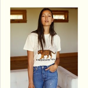 Emerson Fry Tiger Graphic Tee in Ivory